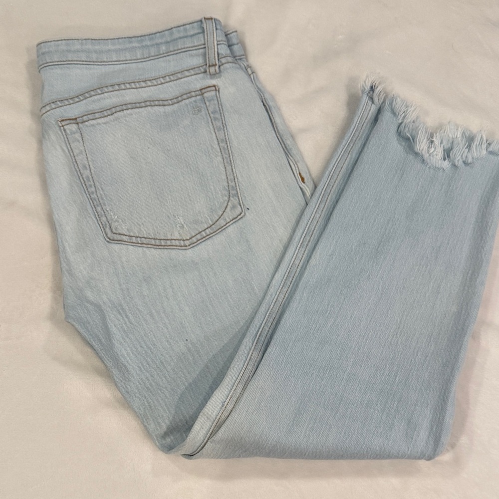 rag & bone Light Wash Frayed Hem Jeans